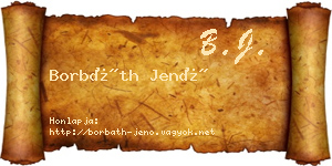 Borbáth Jenő névjegykártya