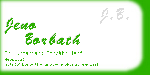 jeno borbath business card